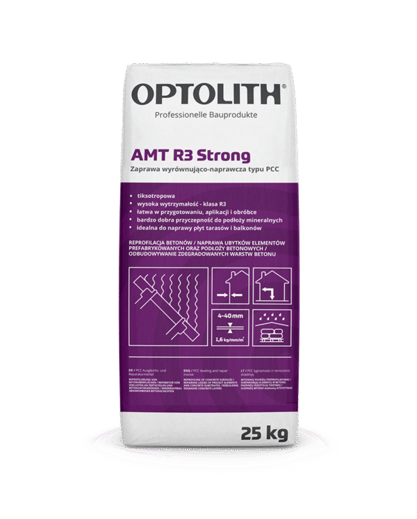 Zaprawa wyrównująca- naprawcza typu PCC, 4-40mm, klasa R3- AMT R3 Strong