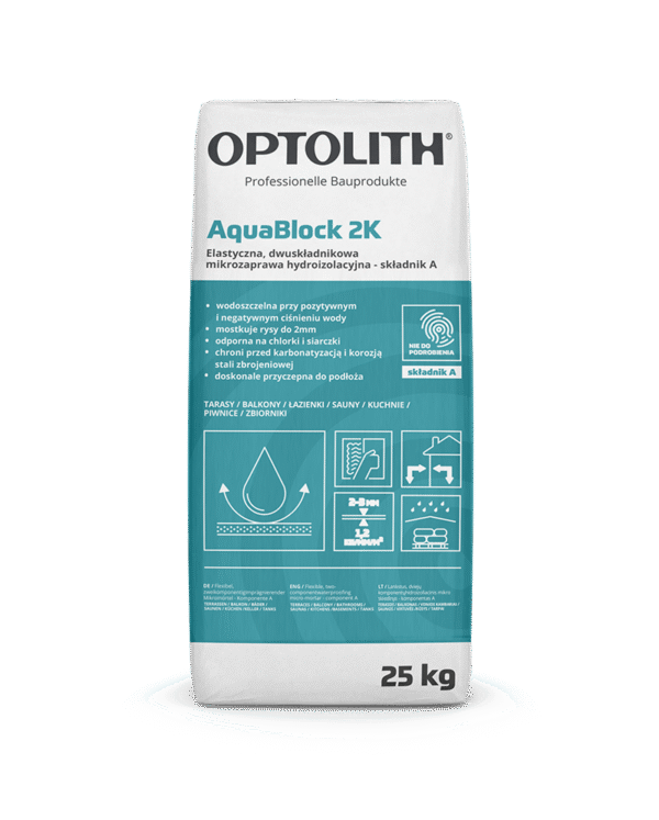 Elastyczna, dwuskładnikowa mikrozaprawa hydroizolacyjna- AquaBlock 2K