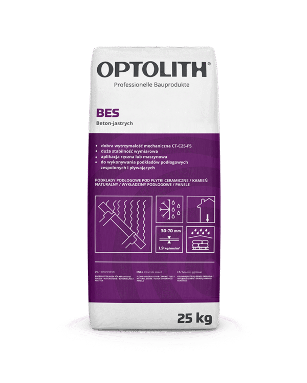 Beton-jastrych, 30-70 mm, klasa CT-C25-F5- BES