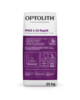 Posadzkowa masa samopoziomująca, szybkowiążąca, 3-4 godz., 1-15 mm, klasa CT-C30-F6- MAS 1-15 Rapid