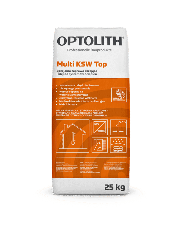 Specjalna zaprawa zbrojąca – bez potrzeby gruntowania przed tynkiem- Multi KSW Top