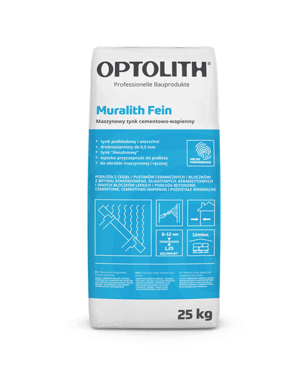 Maszynowy tynk cementowo-wapienny- Muralith Fein