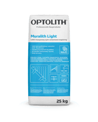 Lekki maszynowy tynk cementowo-wapienny- Muralith Light