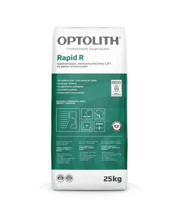 Szybkowiążący, elastyczny klej klasy C2FT do płytek ceramicznych – Rapid R