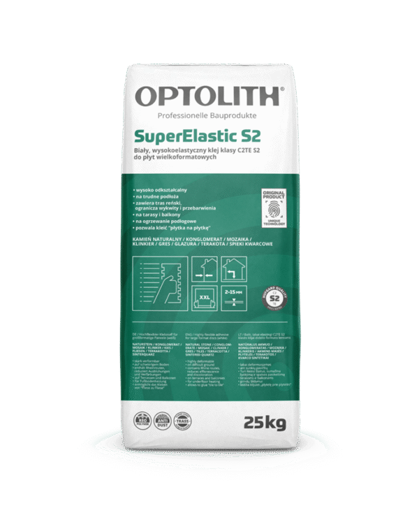 Biały wysoko odkształcalny klej klasy C2TE S2 – SuperElastic S2