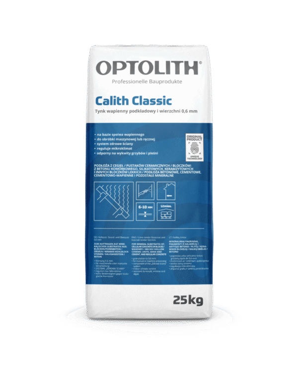 Calith Classic Tynk wapienny podkładowy i wierzchni 0,6 mm
