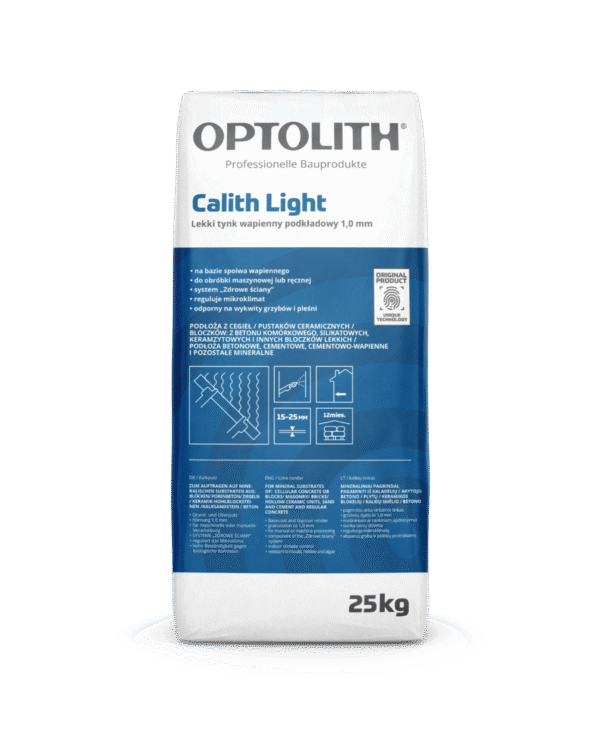 Calith Light Lekki tynk wapienny podkładowy 1,0 mm