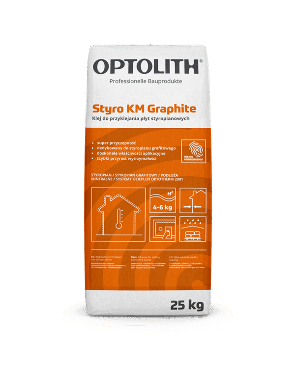 Klej do przyklejania płyt styropianowych grafitowych- Styro KM Graphite