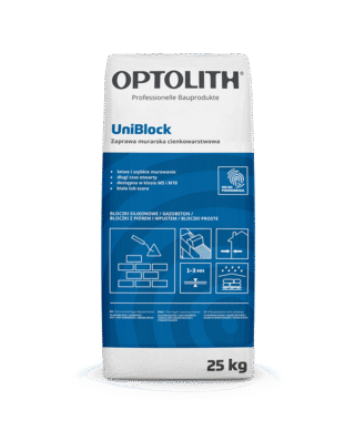 Zaprawa murarska cienkowarstwowa biała/szara – UniBlock