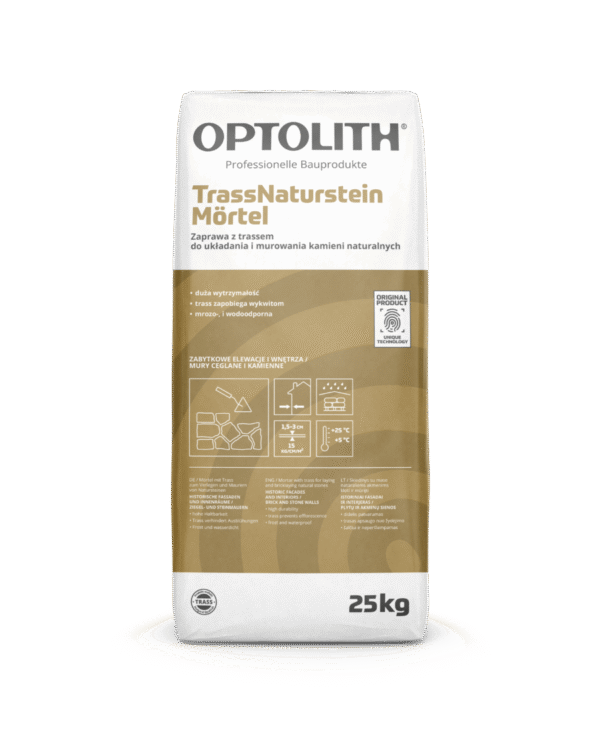 Optosan TrassNaturstein Mörtel - zaprawa z trassem do układania i murowania kamieni naturalnych 