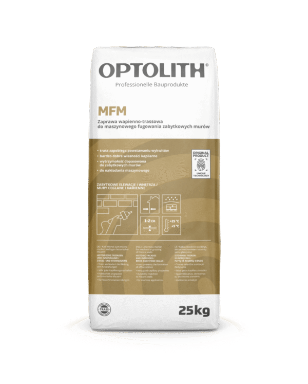 Optosan MFM  - zaprawa wapienno-trassowa do maszynowego fugowania zabytkowych murów 