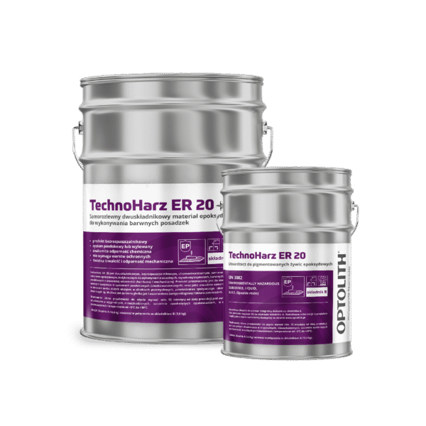 TechnoHarz ER 20 - Samorozlewny dwuskładnikowy materiał epoksydowy do wykonywania barwnych posadzek